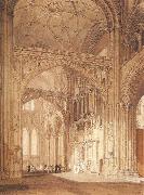 J.M.W. Turner Interior of Salisbury Cathedral,looking towards the North Transept France oil painting artist